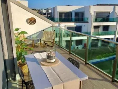 1 1 Residence Apartment With Pool For Monthly Rent In Çeşme Dalyan